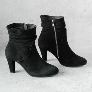 NEW ERIC MICHAEL women's andes high heel suede boot in black